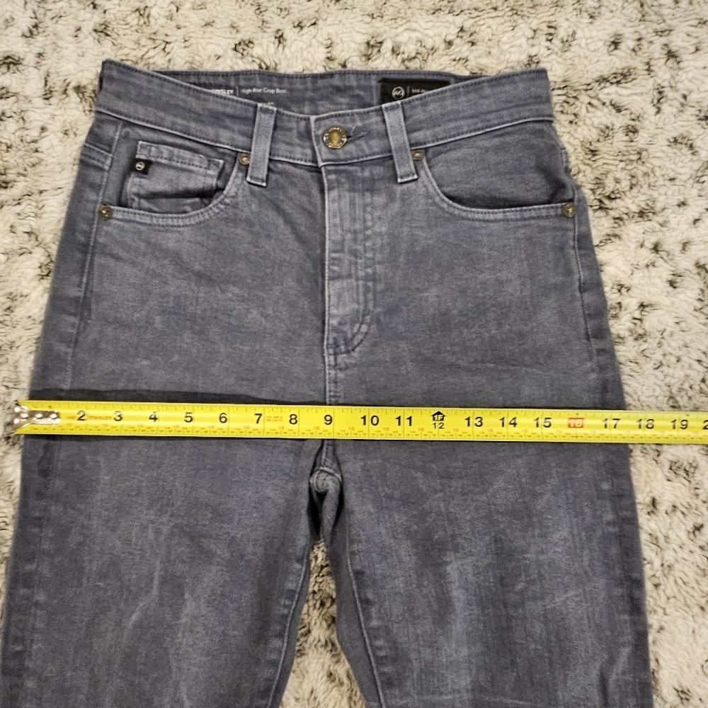 Adriano Goldschmied SZ 25 Gray Wash Kinsley High Rise Crop Boot Raw Hem Jeans - Picture 7 of 12
